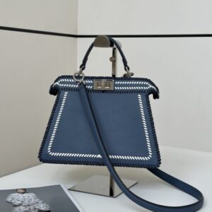 Replica Fendi Peekaboo Dark Blue - 1:1 designer replica handbag