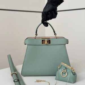 Replica Fendi Peekaboo Medium Light Green - realistic designer-inspired fake bag