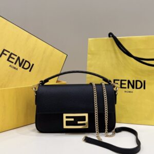 Replica Fendi Baguette Small Black - authentic-look luxury purse replica