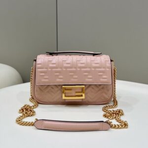 Replica Fendi Baguette Sliding Chain Pink - high-end fake designer purse