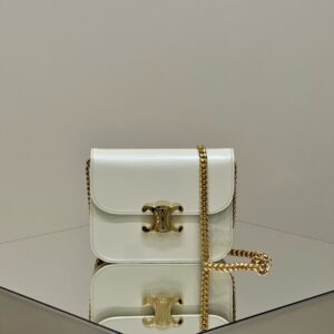 Replica Celine Teen Triomphe Bag White - high-accuracy replica luxury purse