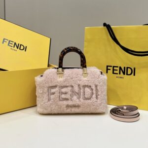 Replica Fendi By The Way Boston Pink Wool - best quality luxury bag dupe