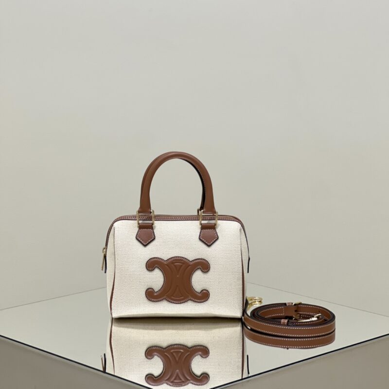 Replica Celine Triomphe Boston White - top-rated replica designer bag