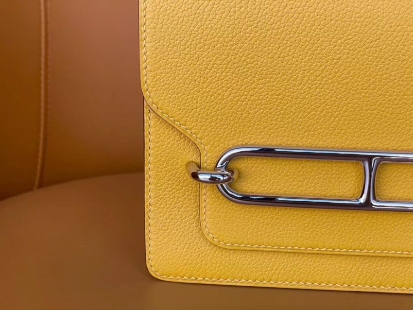 Replica Hermes Sac Roulis Yellow - top-rated replica designer bag