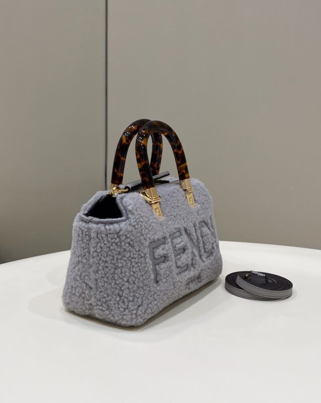 Replica Fendi By The Way Boston Blue Wool - high-end fake designer purse
