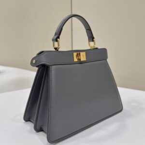 Replica Fendi Peekaboo Mini Grey - top-tier luxury replica shoulder bag