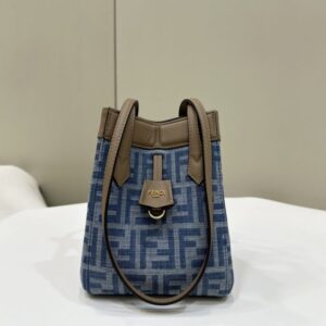 Replica Fendi Origami Small Blue Cotton - premium 1:1 fake handbag model