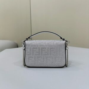 Replica Fendi Baguette Silver Diamond - premium-grade designer purse dupe
