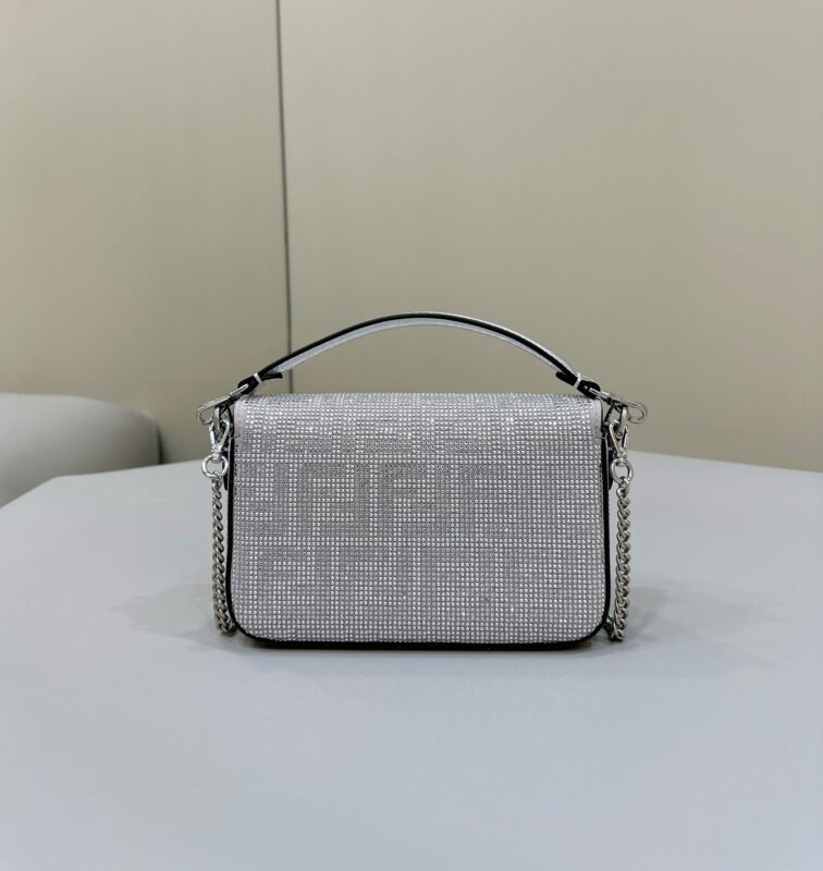 Replica Fendi Baguette Silver Diamond - premium-grade designer purse dupe