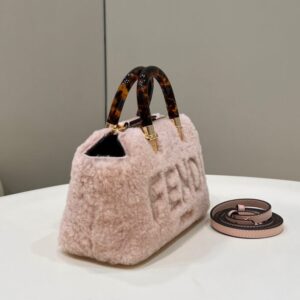 Replica Fendi By The Way Boston Pink Wool - top-tier luxury replica shoulder bag