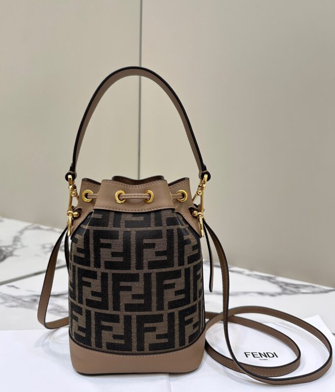 Replica Fendi Tresor Mini Bucket Brown - high-quality designer bag clone