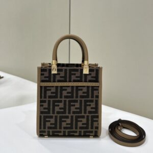 Replica Fendi Mini Tote Brown Monogram - ultra-realistic fake designer tote