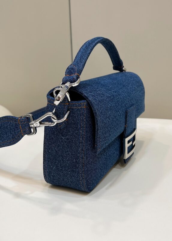 Replica Fendi Baguette Full Blue Denim - high-accuracy replica luxury purse