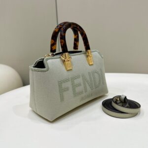 Replica Fendi By The Way Boston Beige Cotton - realistic designer-inspired fake bag