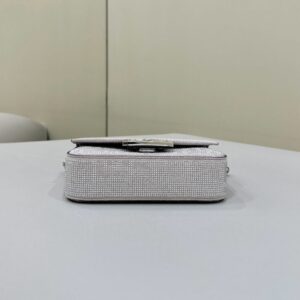 Replica Fendi Baguette Silver Diamond - realistic designer-inspired fake bag
