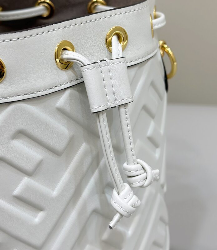 Replica Fendi Tresor Mini Bucket White - near-authentic luxury replica handbag