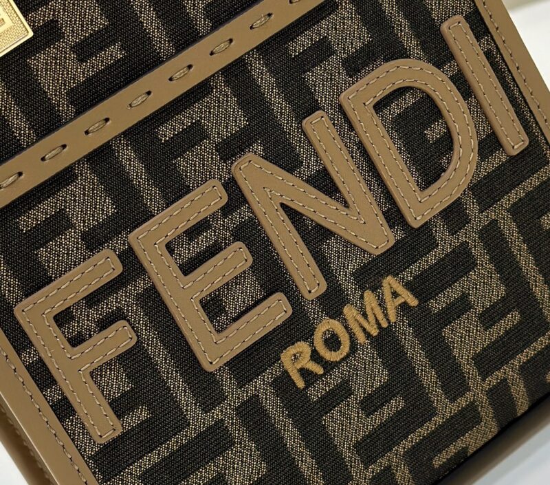 Replica Fendi Mini Tote Brown Monogram - premium 1:1 fake handbag model