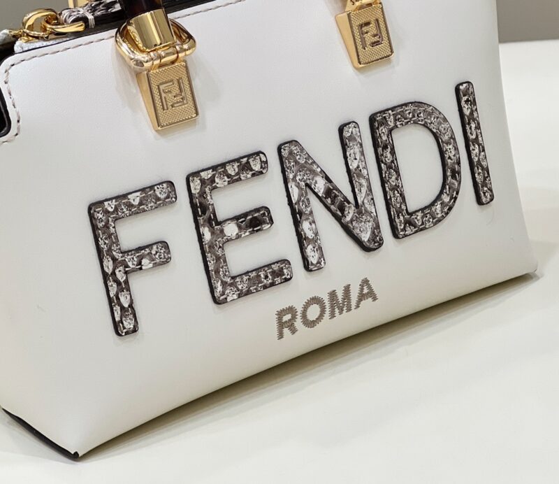 Replica Fendi By The Way Boston White - premium 1:1 fake handbag model