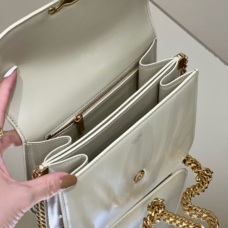Replica Celine Teen Triomphe Bag White - ultra-realistic fake designer tote