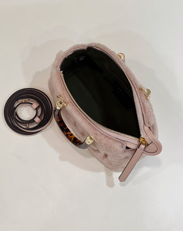 Replica Fendi By The Way Boston Pink Wool - 1:1 designer replica handbag