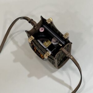 Replica Fendi Mini Tote Brown Canvas - near-authentic luxury replica handbag