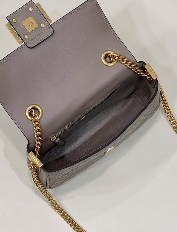 Replica Fendi Baguette Sliding Chain Brown - top-rated replica designer bag