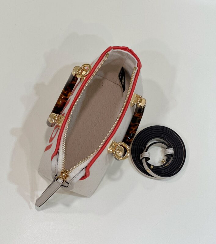 Replica Fendi By The Way Boston Red White - near-authentic luxury replica handbag