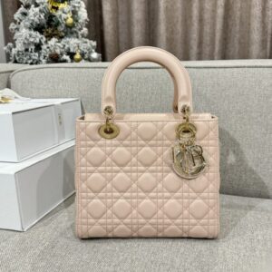 Replica Lady Dior Medium Powder Pink - high-end fake designer purse