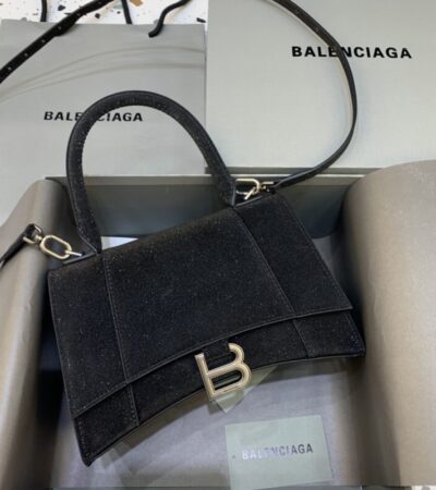 Replica Balenciaga Hourglass Shine Black - ultra-realistic fake designer tote