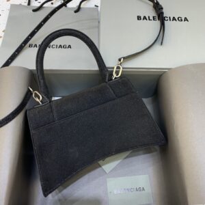 Replica Balenciaga Hourglass Shine Black - authentic-look luxury purse replica