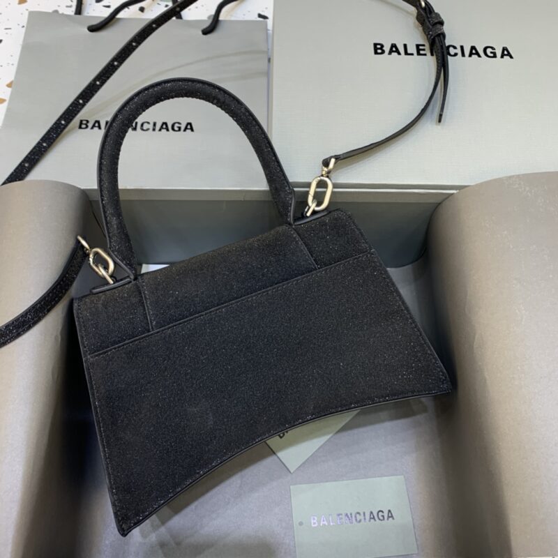 Replica Balenciaga Hourglass Shine Black - authentic-look luxury purse replica