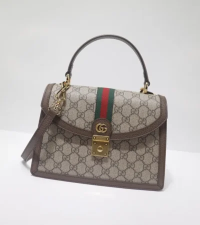 Replica GUCCI OPHIDIA SMALL TOP HANDLE BAG WITH WEB - realistic designer-inspired fake bag