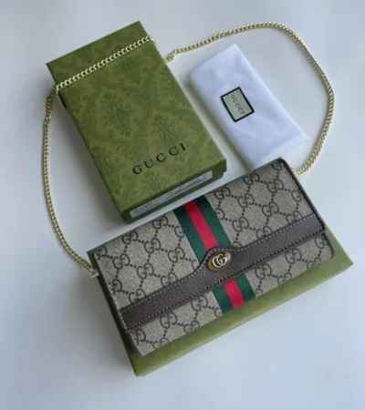 Replica GUCCI OPHIDIA GG CHAIN WALLET - top-tier luxury replica shoulder bag