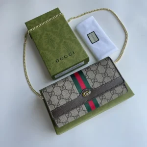 Replica GUCCI OPHIDIA GG CHAIN WALLET - high-quality designer bag clone