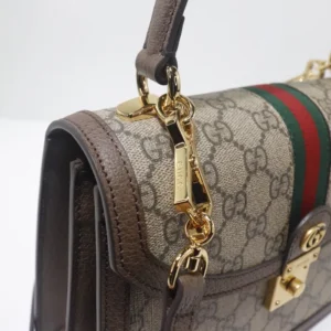 Replica GUCCI OPHIDIA SMALL TOP HANDLE BAG WITH WEB - realistic designer-inspired fake bag