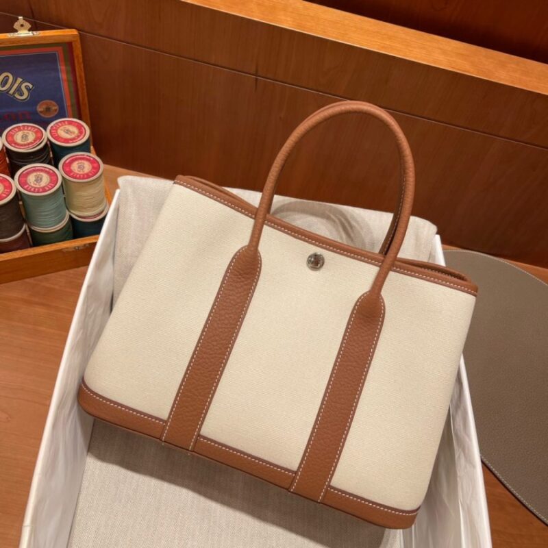 Replica Hermes Garden Party 30cm Beige Canvas - top-tier luxury replica shoulder bag