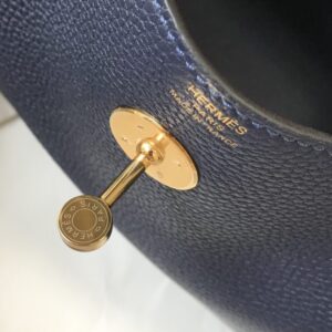 Replica Hermes Lindy Sapphire Blue - best quality luxury bag dupe