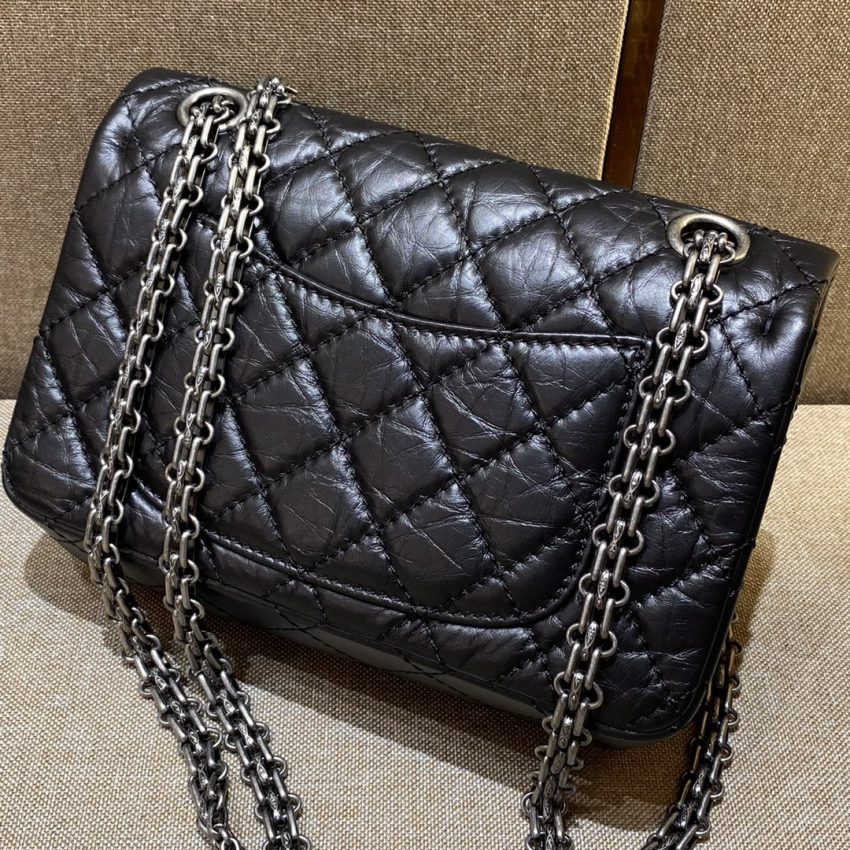 Replica CHANEL 2.55 Mini Bag Black Silver - best quality luxury bag dupe