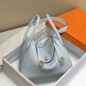Replica Hermes Lindy Grail Blue - authentic-look luxury purse replica