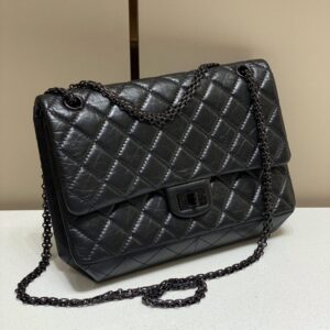 Replica CHANEL 2.55 Bag Large Black - realistic designer-inspired fake bag