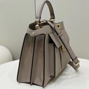 Replica Fendi Peekaboo With Patch Pocket Beige - top-rated replica designer bag