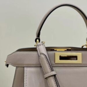 Replica Fendi Peekaboo With Patch Pocket Beige - ultra-realistic fake designer tote