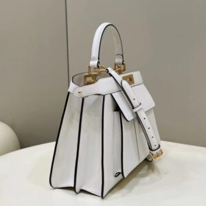 Replica Fendi Peekaboo With Patch Pocket White - best-selling designer handbag dupe