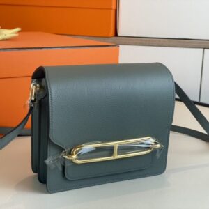 Replica Hermes Sac Roulis Almond Green - near-authentic luxury replica handbag