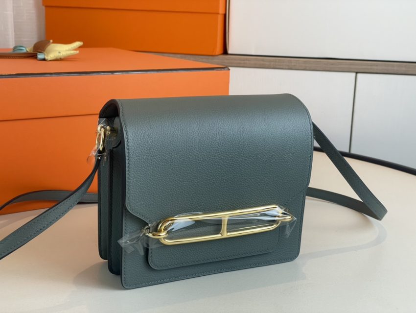 Replica Hermes Sac Roulis Almond Green - near-authentic luxury replica handbag