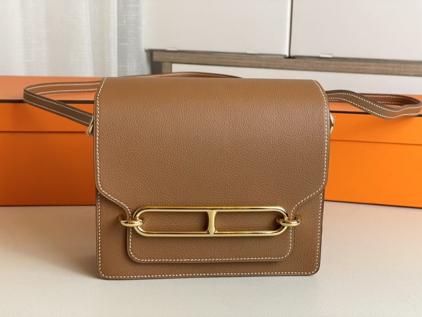 Replica Hermes Sac Roulis Brown - best quality luxury bag dupe