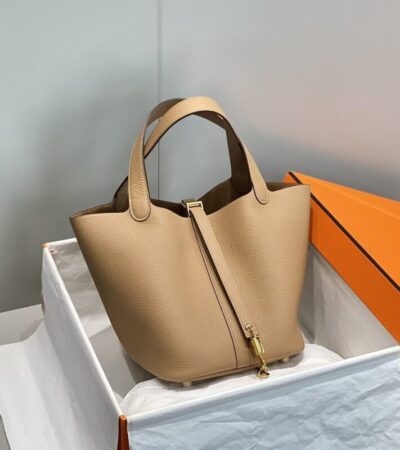 Replica Hermes Picotin Lock Milk Tea - top-tier luxury replica shoulder bag