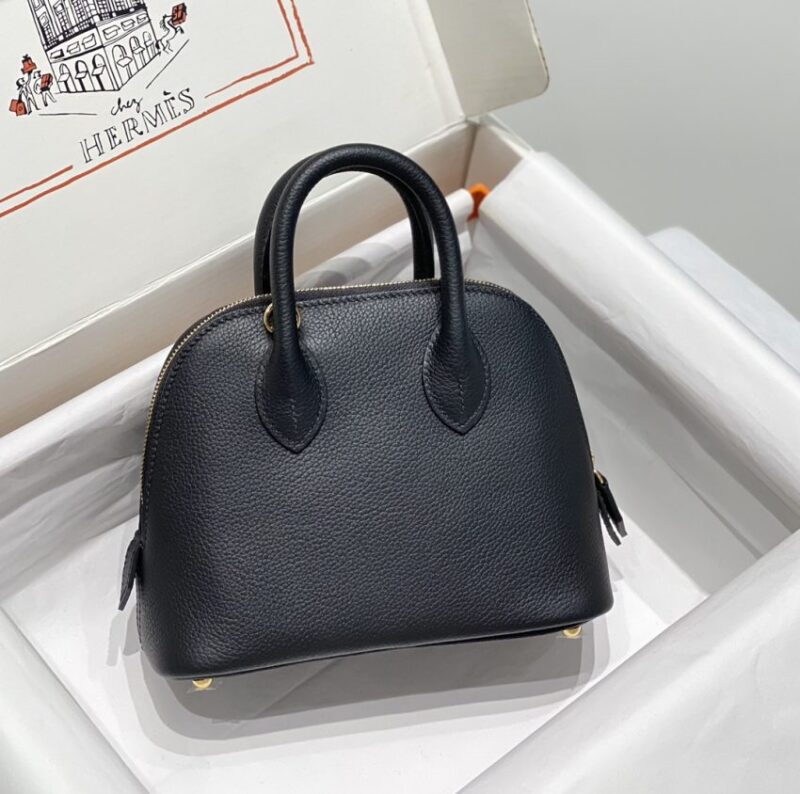 Replica Hermes Mini Bolide - Black - realistic designer-inspired fake bag