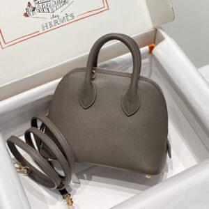Replica Hermes Mini Bolide -Tin Gray - authentic-look luxury purse replica