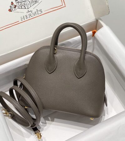 Replica Hermes Mini Bolide -Tin Gray - authentic-look luxury purse replica